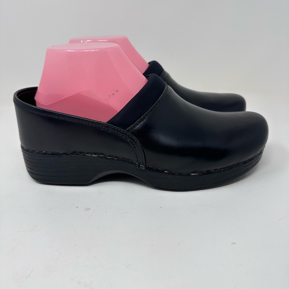 Abeo Flora BIO System Clogs Slip Resistant Black Tooled Leather Women Sz 8